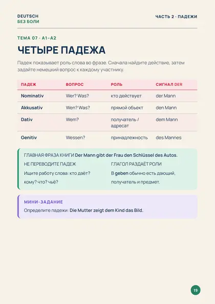 «20 главных таблиц», страница 19 — Четыре падежа