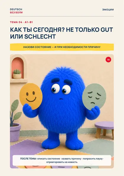 «Немецкий для жизни», страница 19 — Как ты сегодня? Не только gut или schlecht