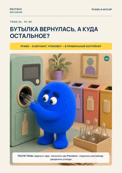 «Немецкий для жизни», страница 102 — Бутылка вернулась, а куда остальное?