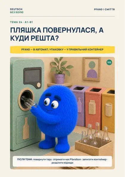 «Німецька для життя», сторінка 102 — Пляшка повернулася, а куди решта?